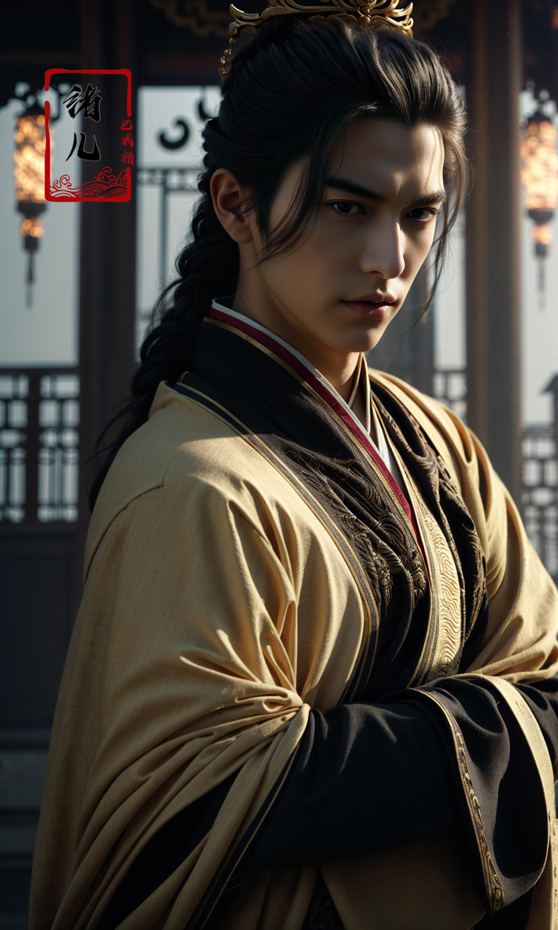 606247209521968577-3628736581-Epic CG masterpiece, A Chinese Tang dynasty emperor,by guopei Wuxia,handsome, MAX Masculinity, straight crown, golden Taoist rob.jpg